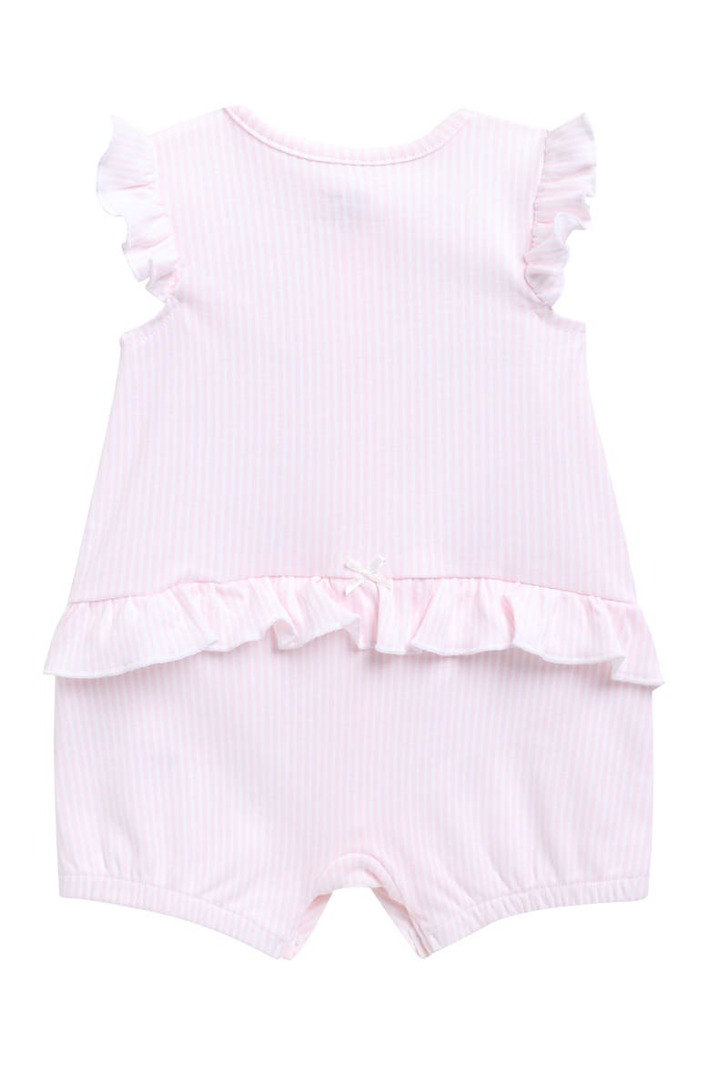 Embroidered Floral Romper & Hat Set, Alternate, color, PINK