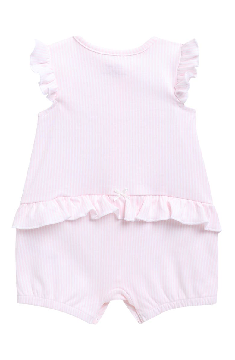 Little Me Embroidered Floral Romper & Hat Set, Alternate, color, Pink