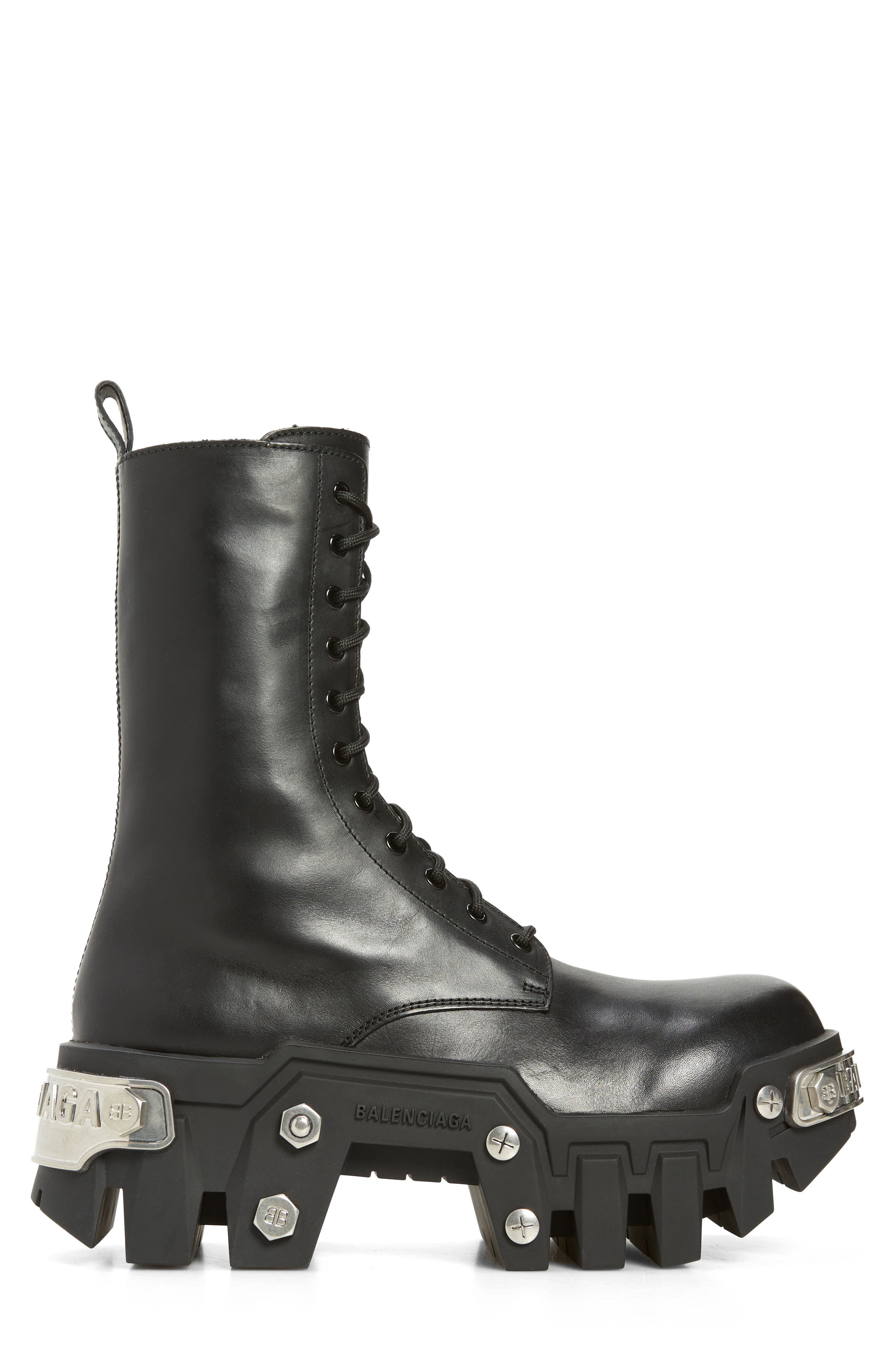 Balenciaga Bulldozer Lace-Up Boot, Alternate, color, 