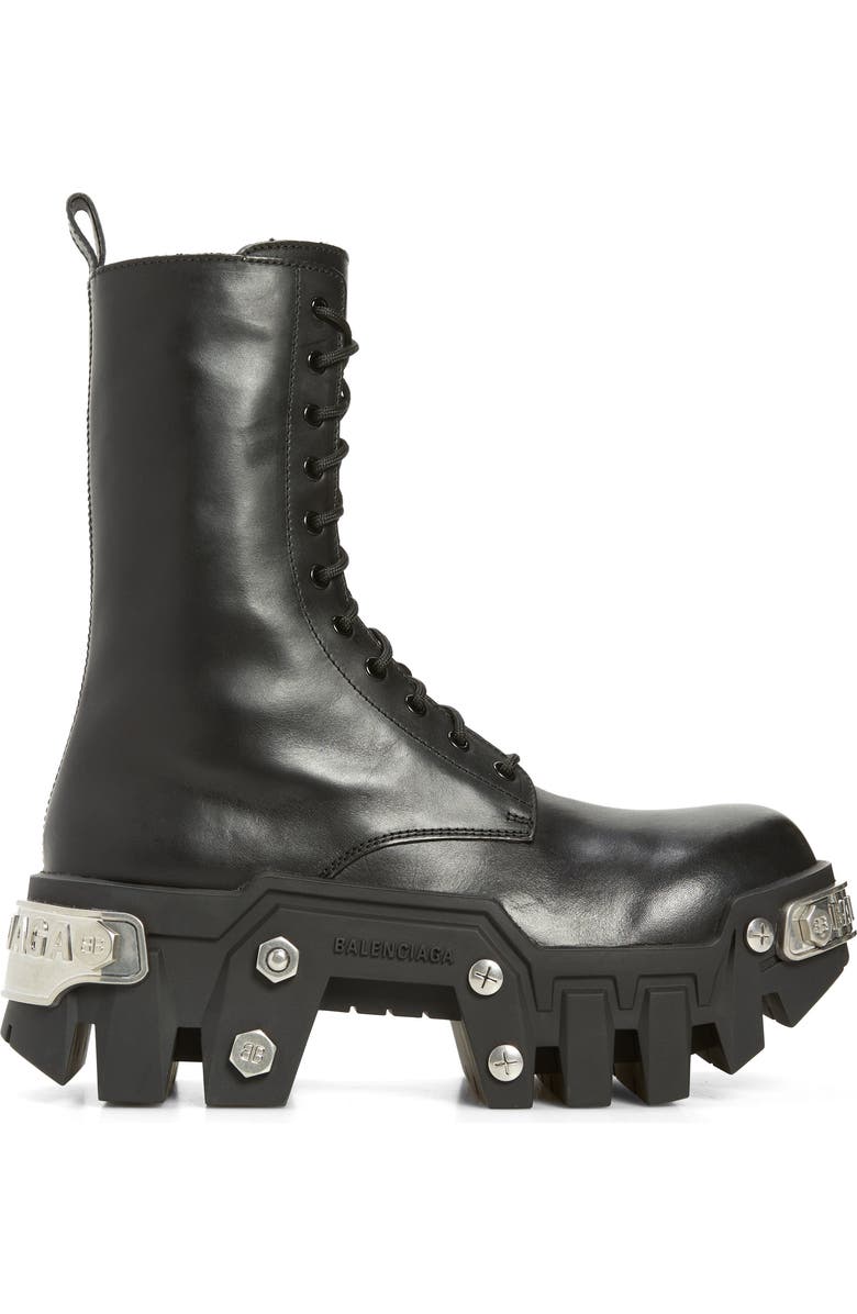 Balenciaga Bulldozer Lace-Up Boot, Alternate, color,