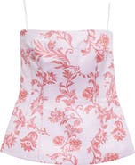 Emilia Wickstead Floral Damask Strapless Top