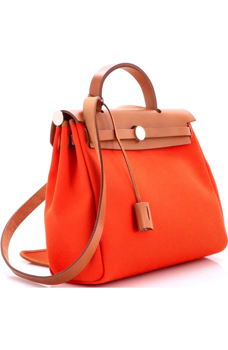 Pre-Owned Hermes Herbag Zip Leather and Toile 31, Alternate, color, Capucine