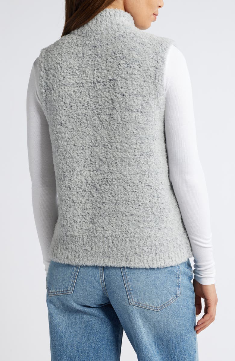 Caslon<sup>®</sup> Wool Blend Bouclé Zip Vest, Alternate, color, Grey Heather