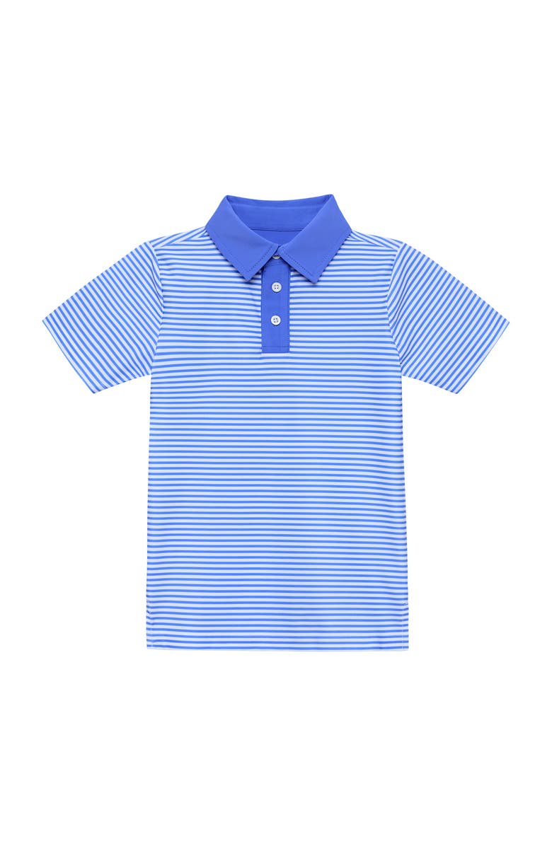 Courtside Kids Boys Thin Stripe Polo Shirt, Main, color, Sky Blue Thin Stripe