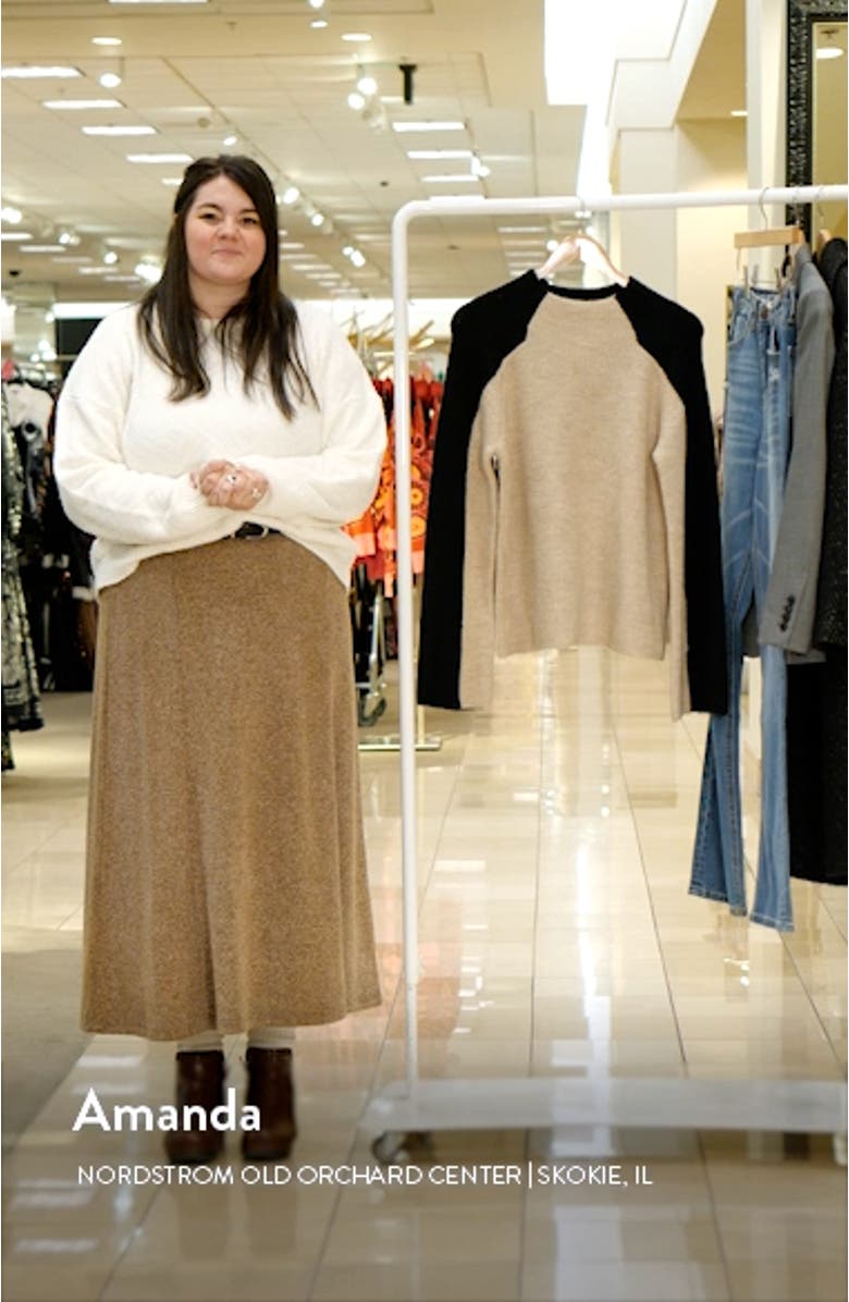 Colorblock Funnel Neck Sweater, sales video thumbnail