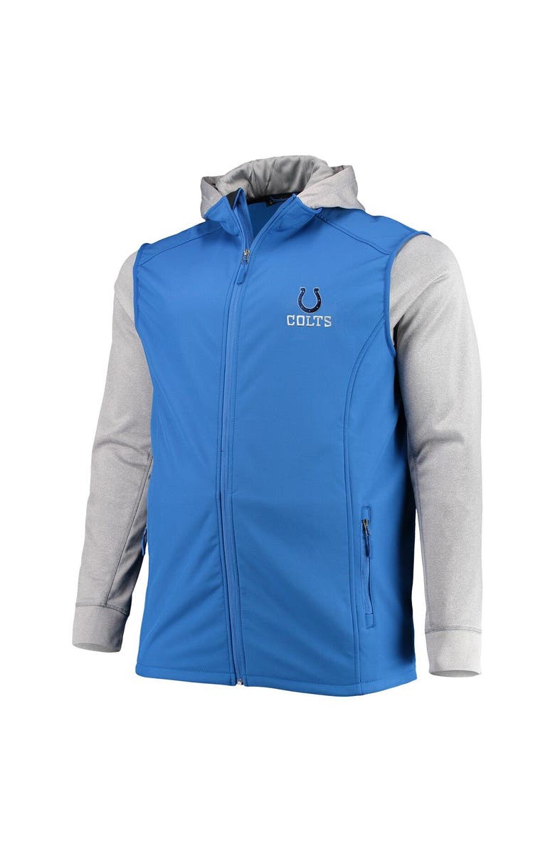 DUNBROOKE Men's Dunbrooke Royal/Gray Indianapolis Colts Big & Tall Alpha Full-Zip Hoodie Jacket, Alternate, color, Royal