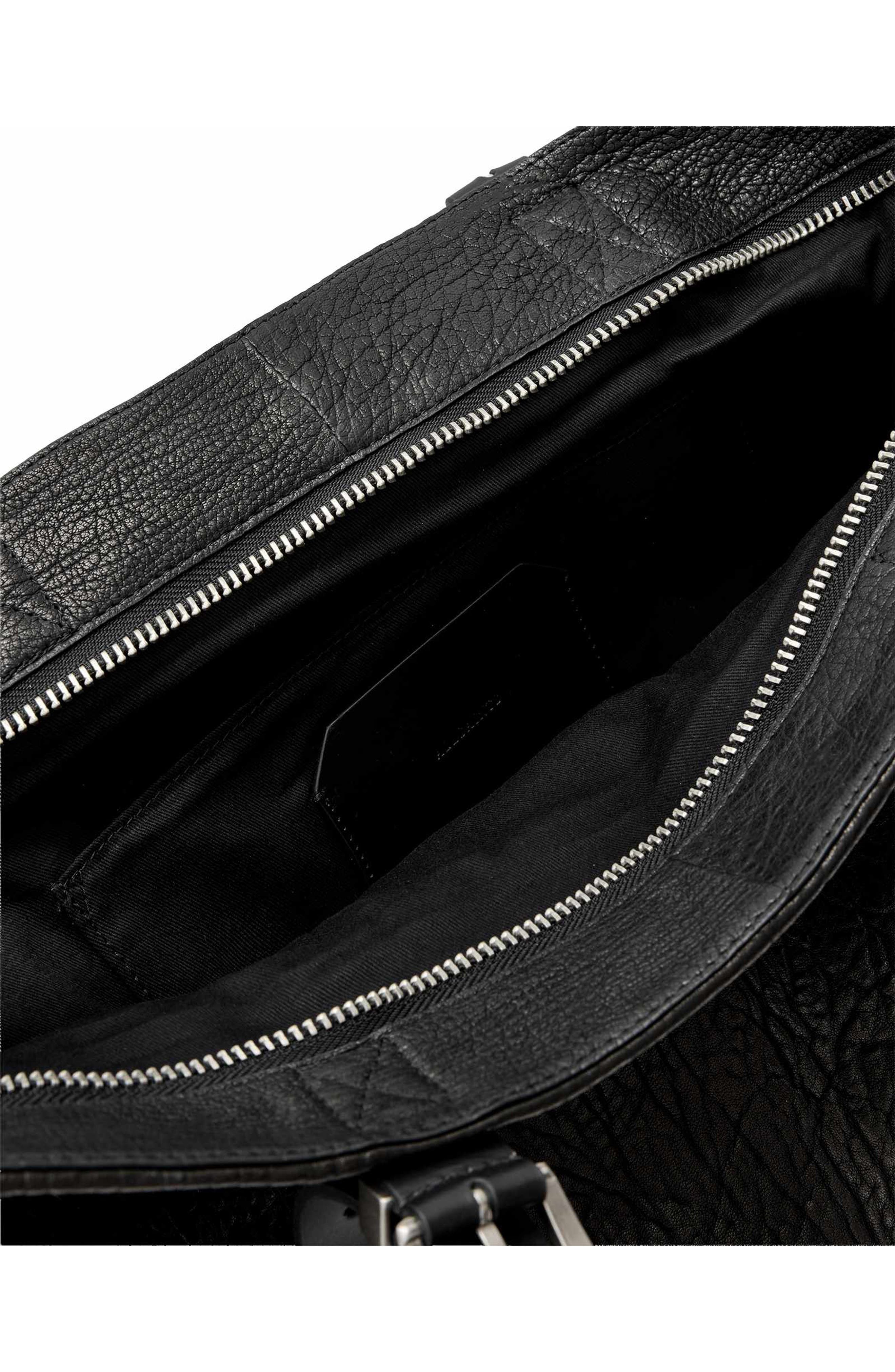 AllSaints Haven Leather Tote, Alternate, color, Black Leather