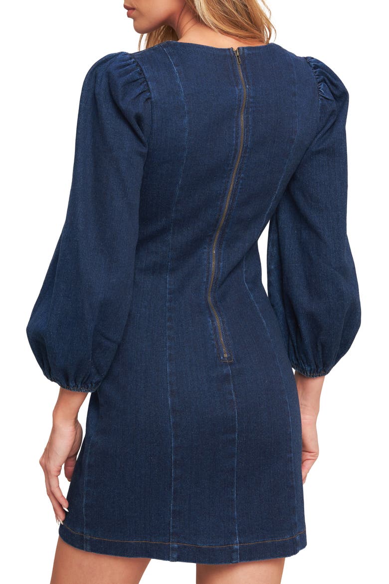 Long Sleeve Denim Minidress, Alternate, color, MEDIUM INDIGO