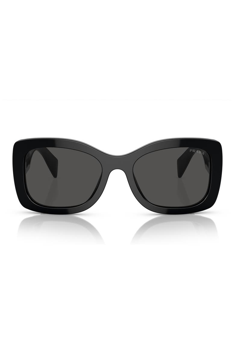 56mm Oval Sunglasses, Main, color, BLACK