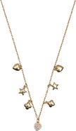 Argento Vivo Sterling Silver 18K Gold Plate Sterling Silver Frontal Charm Necklace