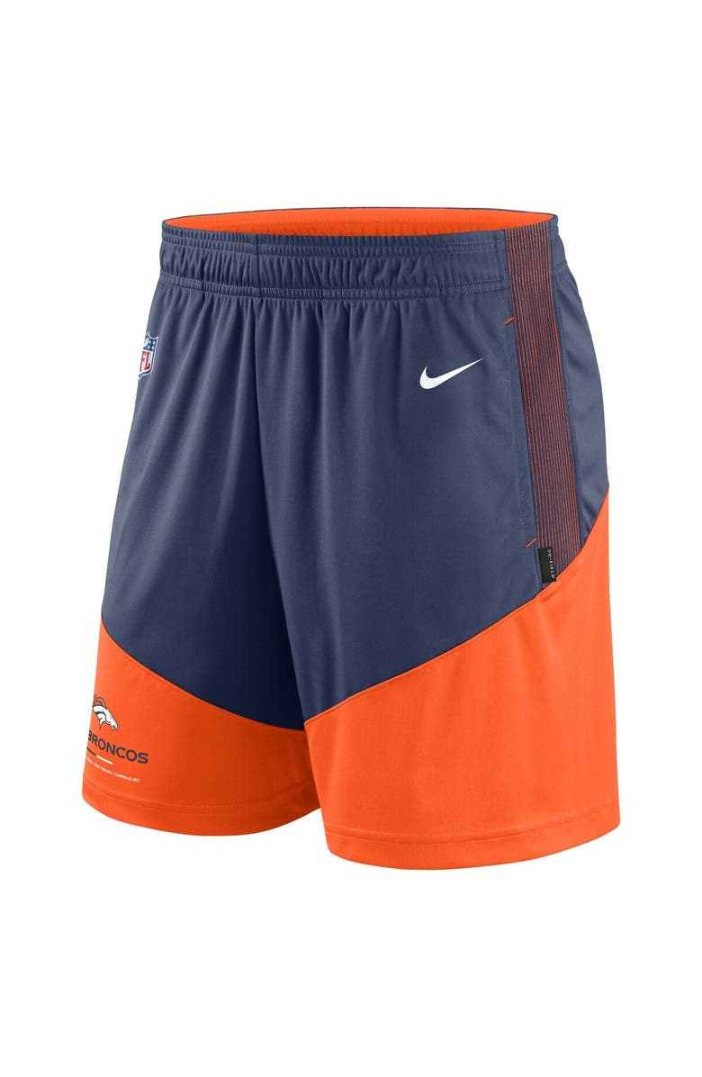 Nike Men's Nike Navy/Orange Denver Broncos Sideline Primary Lockup Performance Shorts, Alternate, color, 