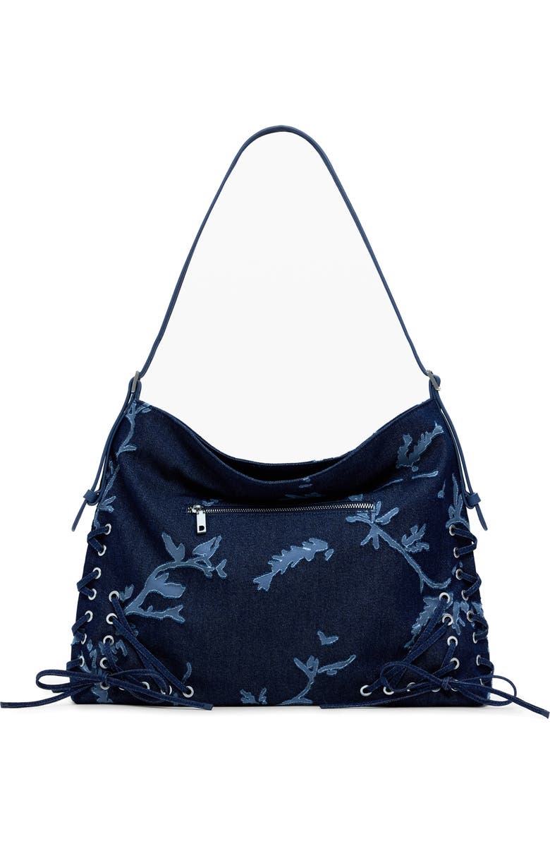 Desigual Floral Devoré Denim Crossbody Bag, Alternate, color, Light Blue