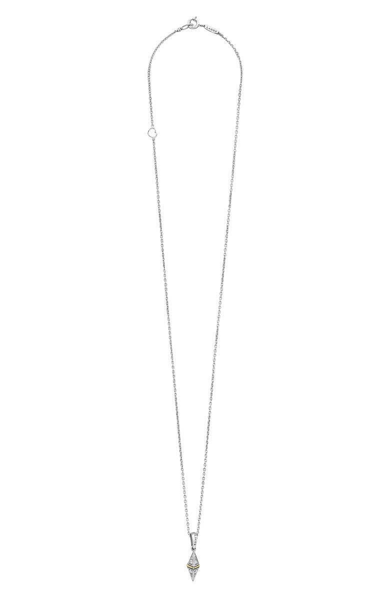 LAGOS Diamond Pyramid Pendant Necklace, Main, color, 