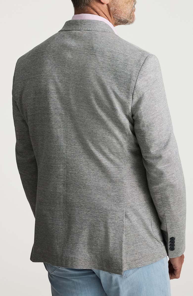 34 Heritage Matteo Slim Fit Grey Mélange Cotton & Linen Piqué Sport Coat, Alternate, color, Gray