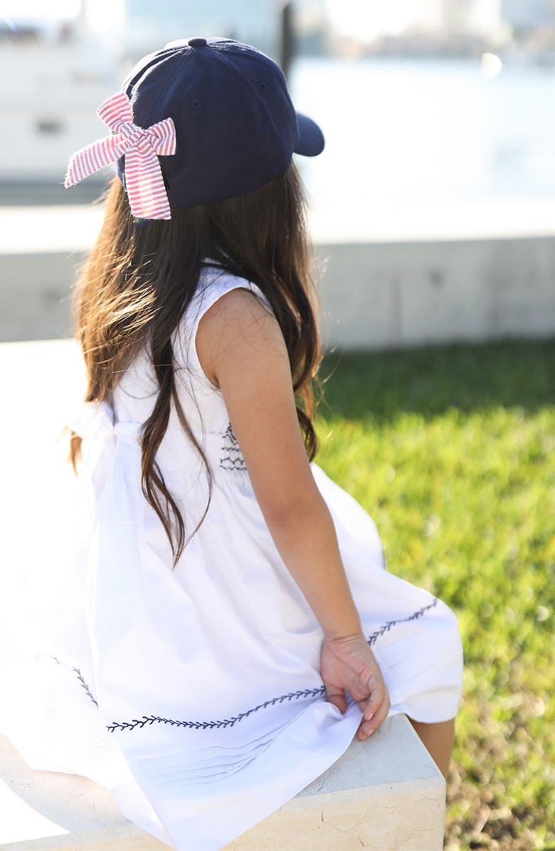 Bits & Bows Lobster Twill Bow Baseball Hat, Alternate, color, Navy Blue