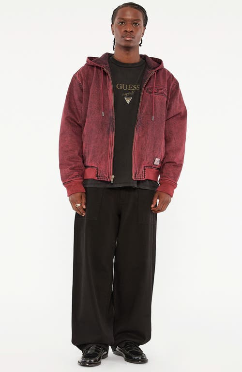 Guess Originals Hooded Sanded Denim Zip Jacket In Gtmw