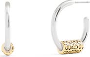 COACH Logo Bead Huggie Earrings