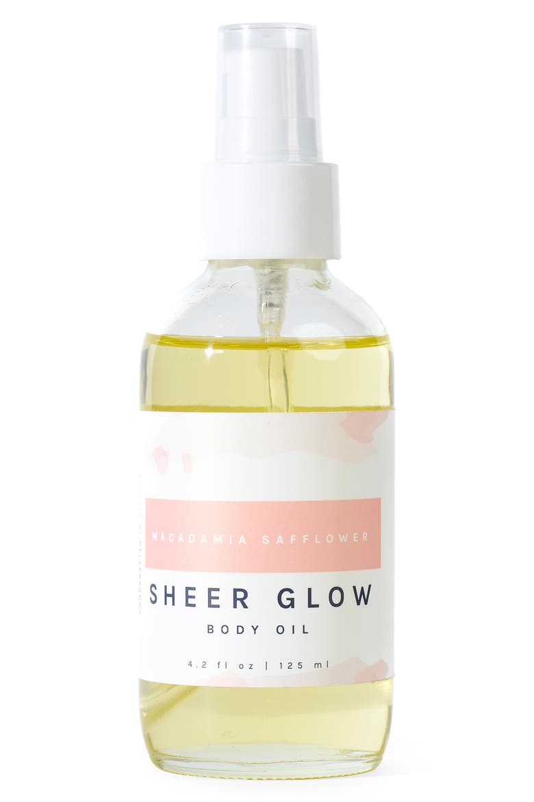 Macadamia Safflower Sheer Glow Body Oil, Main, color, NO COLOR