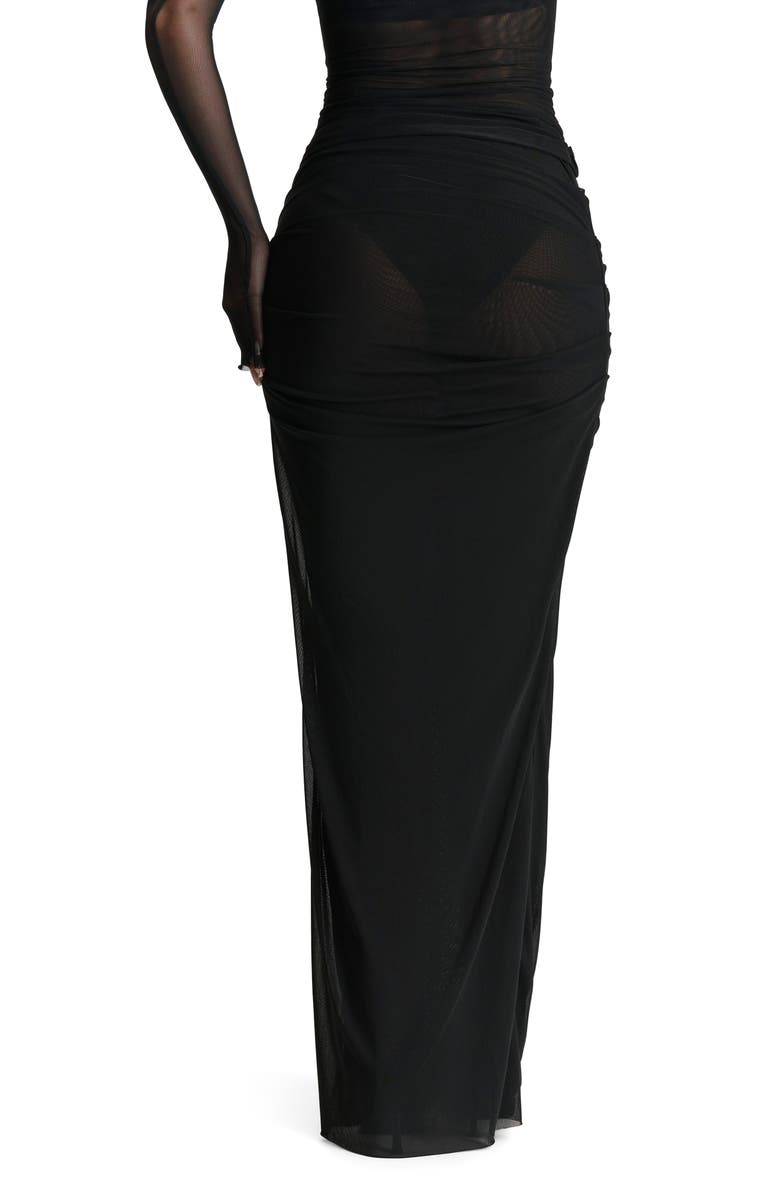 Naked Wardrobe Ruched Mesh Skirt, Alternate, color, 