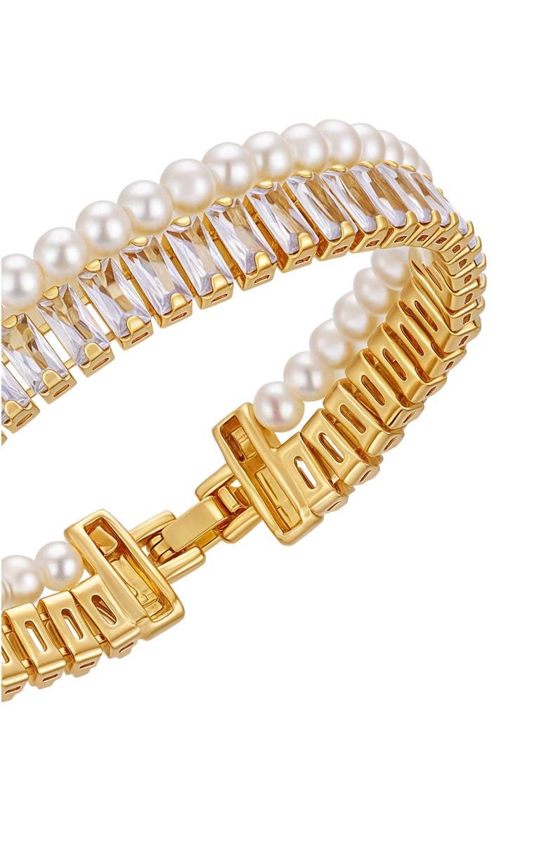 Vince Camuto Pearl Crystal Bracelet, Alternate, color, 14K Gold Plated