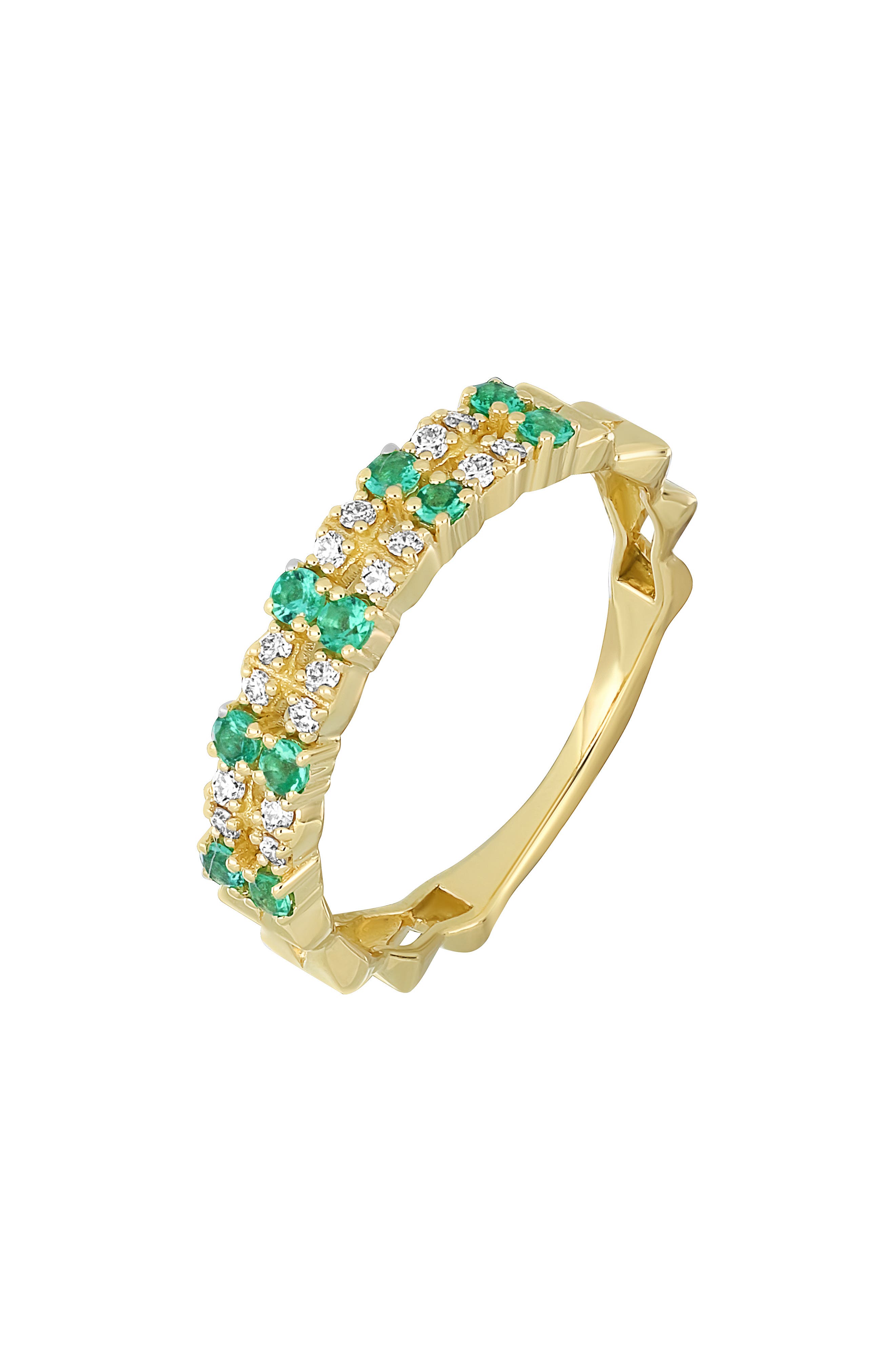 Bony Levy El Mar 18K Yellow Gold Emerald & Diamond Stackable Band Ring