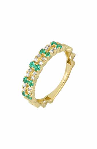 Bony Levy El Mar 18K Yellow Gold Emerald & Diamond Stackable Band Ring