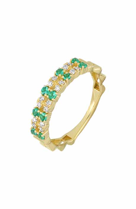 Bony Levy El Mar 18K Yellow Gold Emerald & Diamond Stackable Band Ring