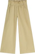 Scotch & Soda Kids' High Waist Wide Leg Cotton Pants