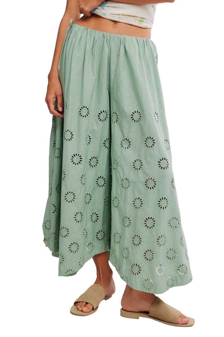 Sweet Serenade Wide Leg Cotton Eyelet Pants (Women) | Nordstrom