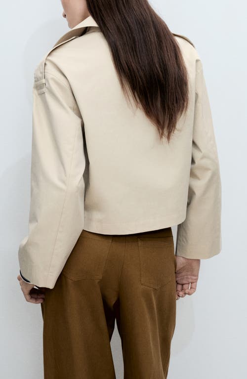 Mango Double Breasted Crop Trench Coat
