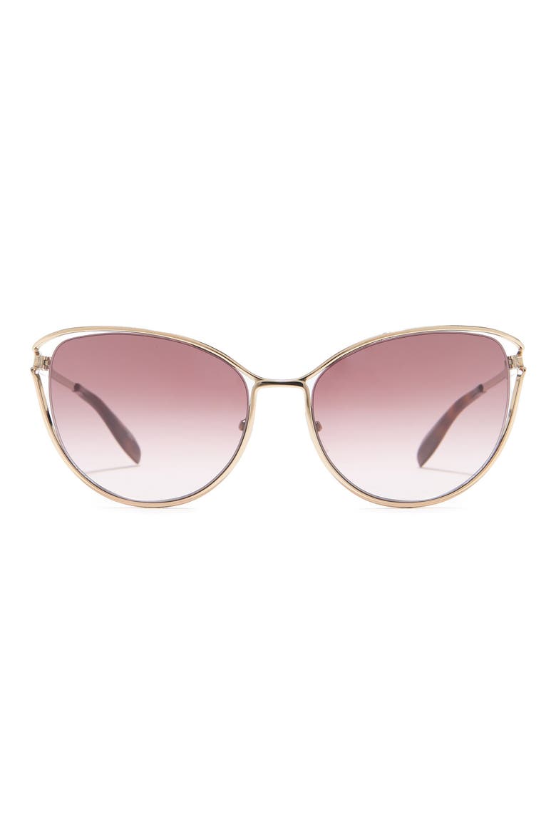 Alexander McQueen 58mm Cat Eye Sunglasses, Main, color, GOLD GOLD VIOLET/GDR