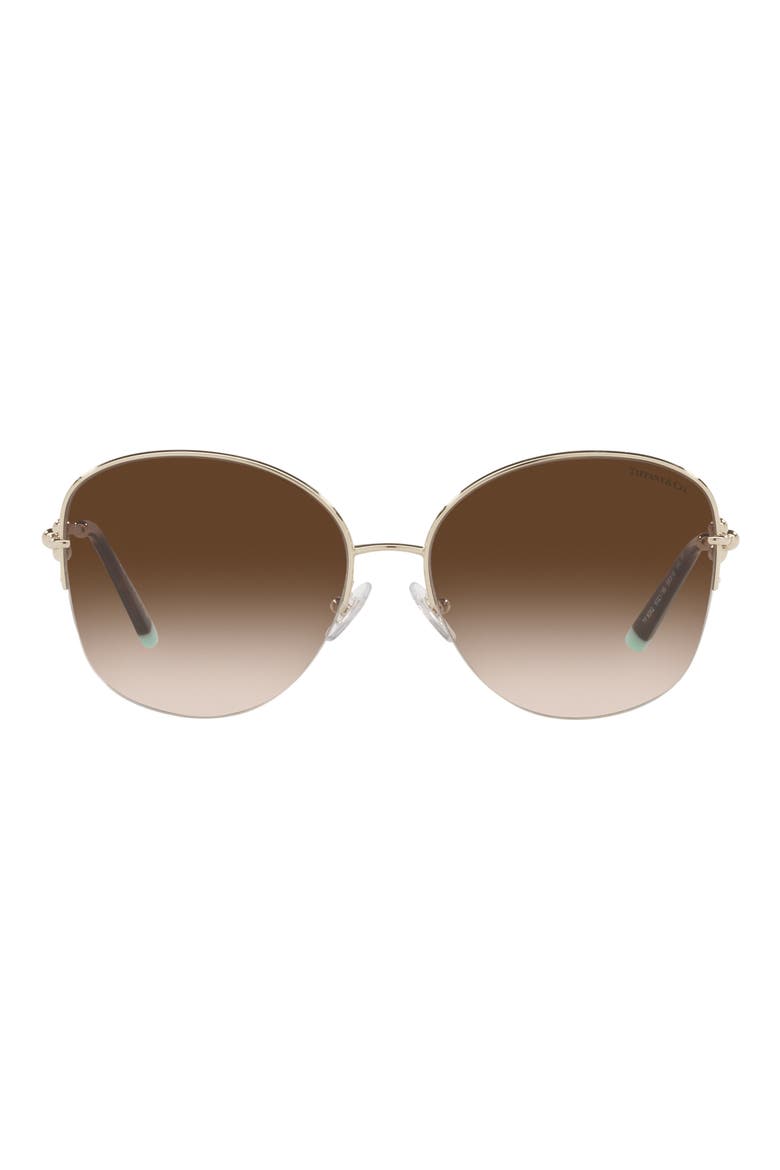 58mm Gradient Pillow Sunglasses, Main, color, PALE GOLD