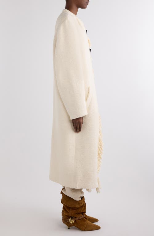Isabel Marant Greya Bouclé Wrap Coat In Neutral