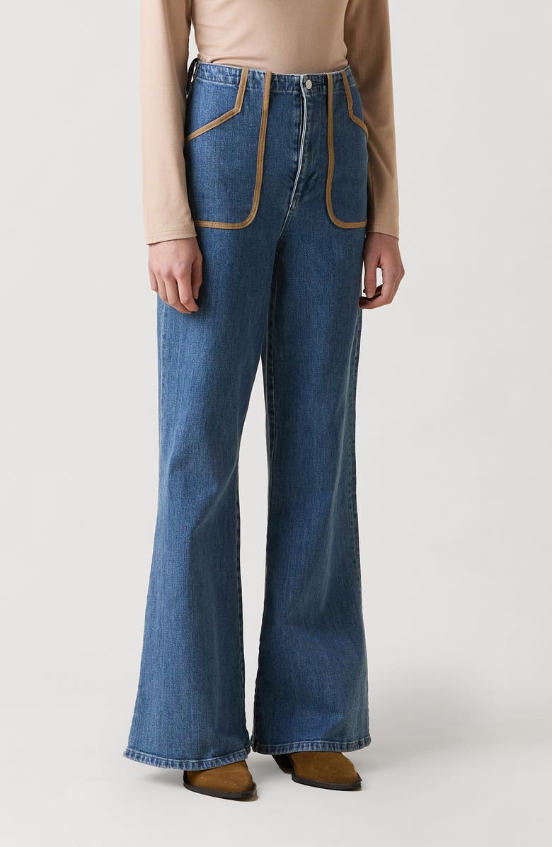 LE JEAN Jonie Extreme Flare High Waist Jeans, Alternate, color, Blue Crystal