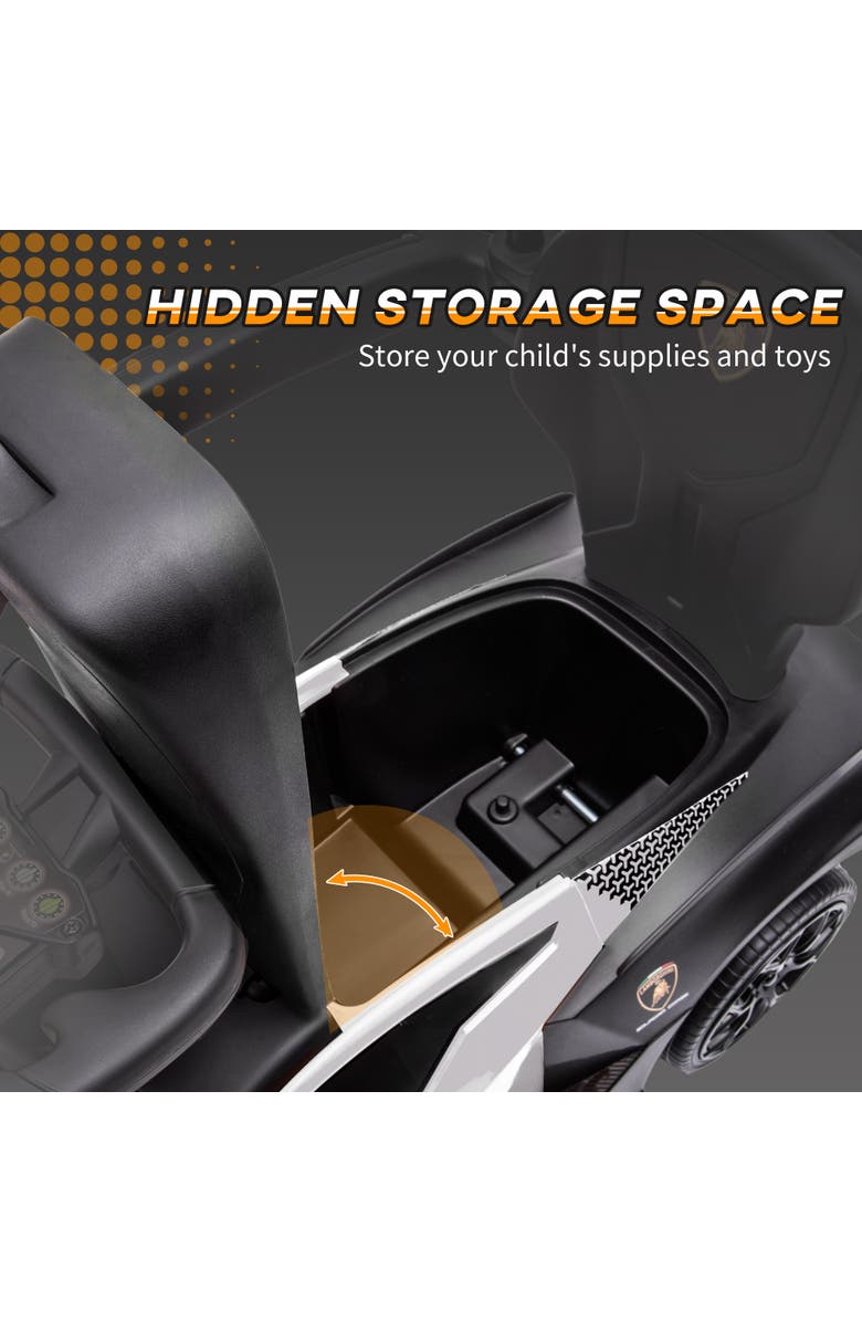 Aosom 2-in-1 Kids Push Car with Horn, Engine Sound, Steering Wheel, Alternate, color, White