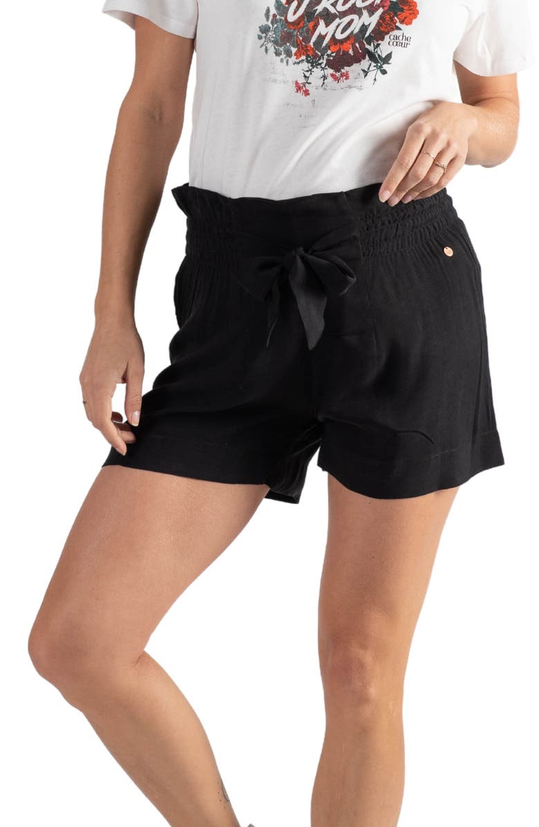 Cache Coeur Maternity shorts Nubie, Alternate, color, Black