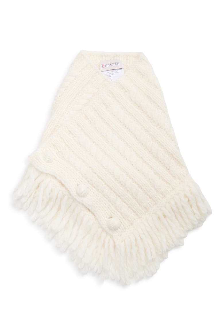 Fringe Alpaca & Wool Blend Cabled Rib Scarf, Main, color, WHITE