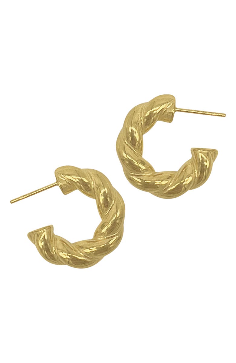 Adornia Water Resistant Twisted Hoop Earrings, Main, color, 