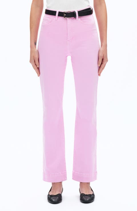 デニム・ジーパン [MATINKIM]side point color denim pants for women in pink SIDE POINT COLOR DENIM PANTS FOR WOMEN IN PINK – Matin Kim