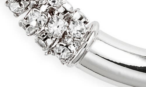 Nordstrom Polished Rhinestone Tube Hoop Earrings In Silver