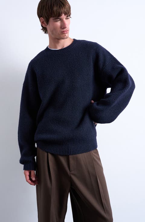 Oversize Rib Crewneck Sweater