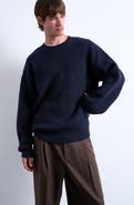 Topman Oversize Rib Crewneck Sweater