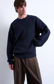 Topman Oversize Rib Crewneck Sweater