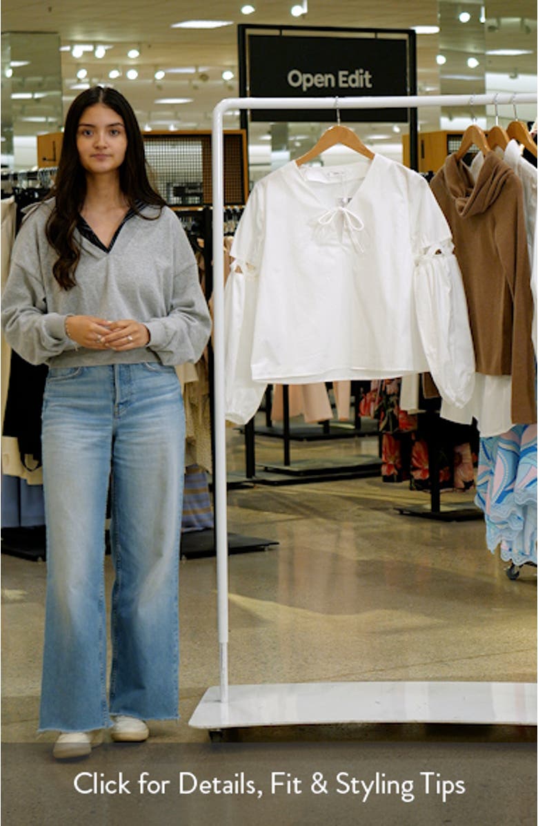 Tie Neck Cutout Poplin Top, sales video thumbnail