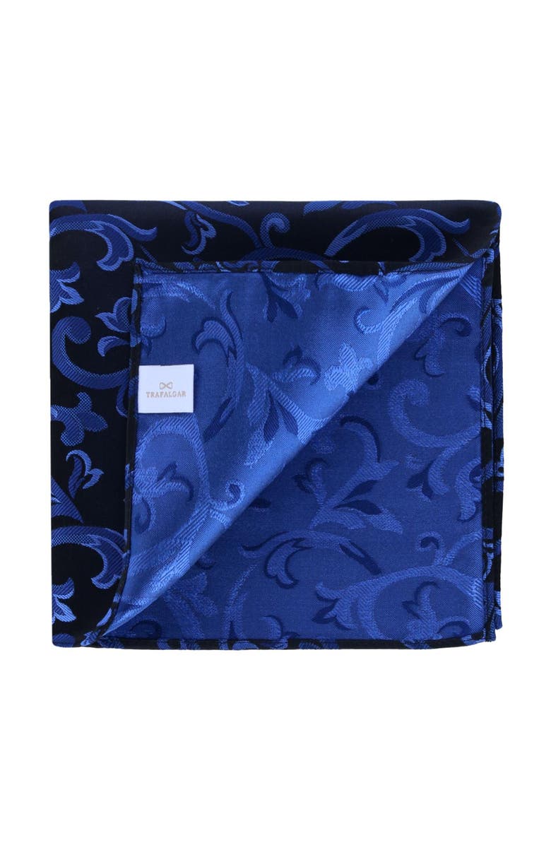 Trafalgar Christian the Romantic Brocade Silk Pocket Square, Alternate, color, Royal Blue