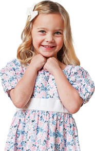 Hope & Henry Girls' Short Sleeve Puff Sleeve Party Dress, Kids