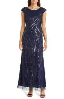 Pisarro Nights Embellished Cap Sleeve Gown
