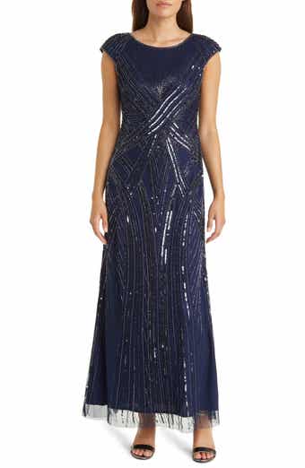 Pisarro Nights Embellished Cap Sleeve Gown