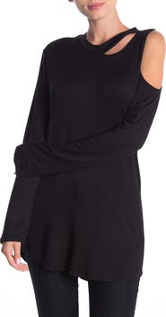 GO COUTURE Asymmetrical Slash T-Shirt