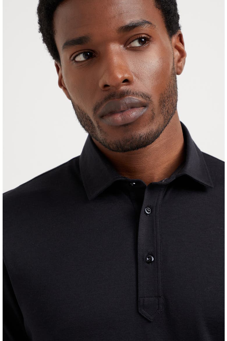 Jersey polo shirt, Alternate, color, Black